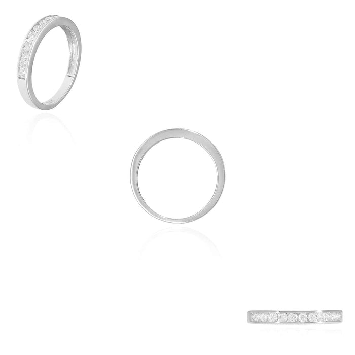 2CTW CZ 14K Gold White Engagement 2.5mm Wedding Bands His Her Set