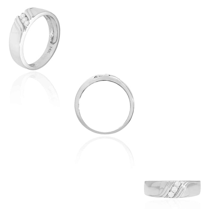 14K Gold White 1.3CTW CZ His Hers Engagement Bridal Rings Set