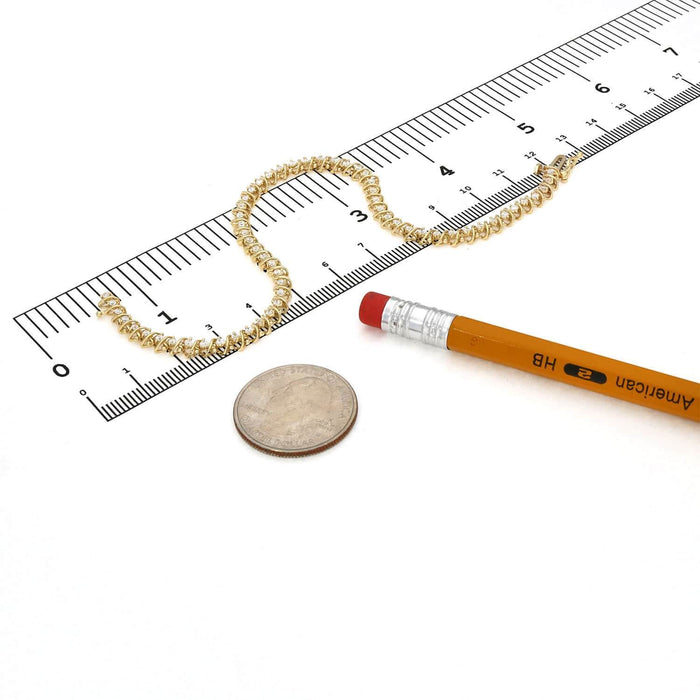 14K Yellow Gold 1.20CTW CZ 4mm Tennis Bracelet 7.5"