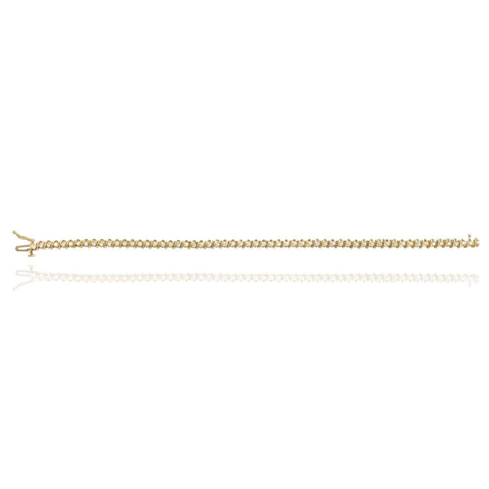 14K Yellow Gold 1.20CTW CZ 4mm Tennis Bracelet 7.5"