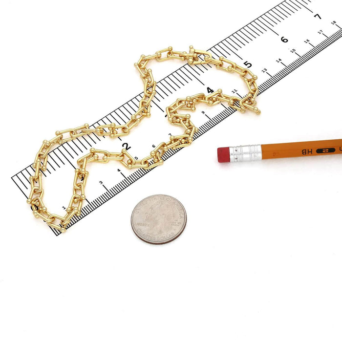 18K Yellow Gold Over Sterling Silver 6.5mm HardWear Chain (Solid Links) 16"-24"