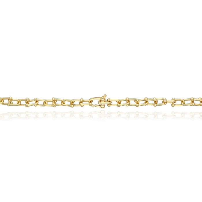 18K Yellow Gold Over Sterling Silver 6.5mm HardWear Chain (Solid Links) 16"-24"