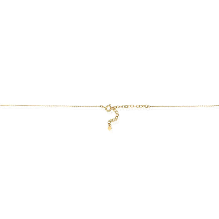 14K Yellow/Rose Gold Dainty MAMA Charm Necklace (Solid Links) 16"-18" Adjustable