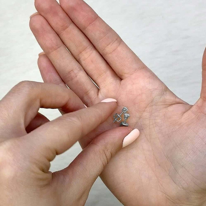 0.2-0.5CTW Natural Diamond 14K White Gold Solitaire Stud Earrings 3mm-4.1mm