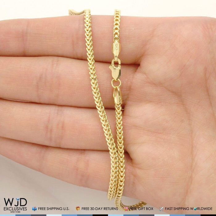 10K Yellow Gold 2.2mm Franco Chain (Hollow) 16"-30"