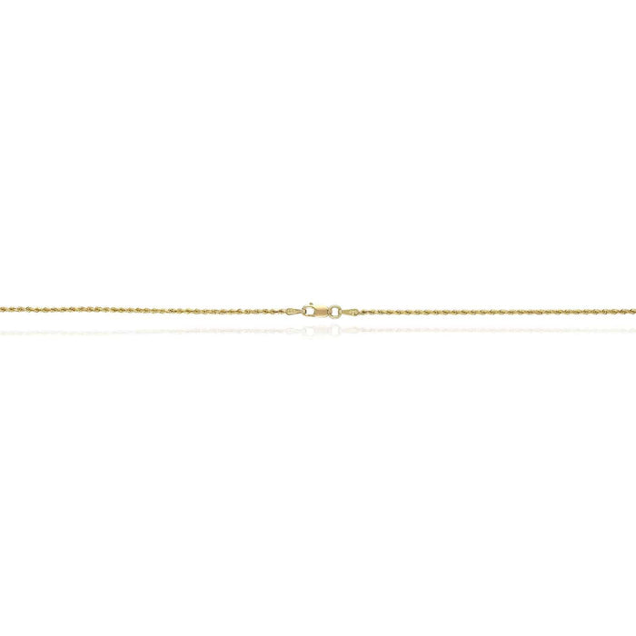 10K Yellow Gold 1.5mm Diamond-Cut Rope Chain (Solid Links) 16"-26"