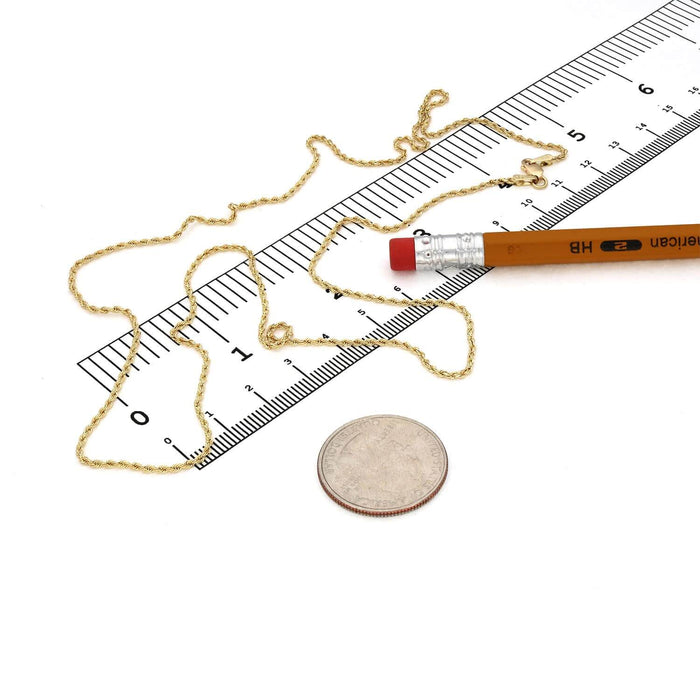 10K Yellow Gold 1.5mm Diamond-Cut Rope Chain (Solid Links) 16"-26"