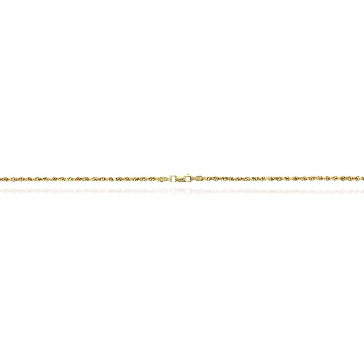 10K Yellow Gold 2mm Diamond-Cut Rope Chain (Solid Links) 16"-26"