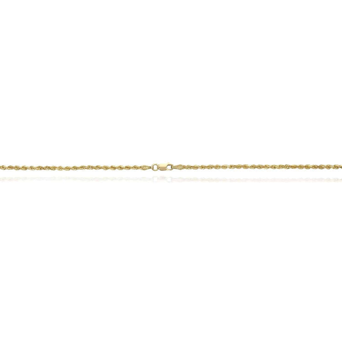 10K Yellow Gold 2.5mm Diamond-Cut Rope Chain (Solid Links) 16"-26"