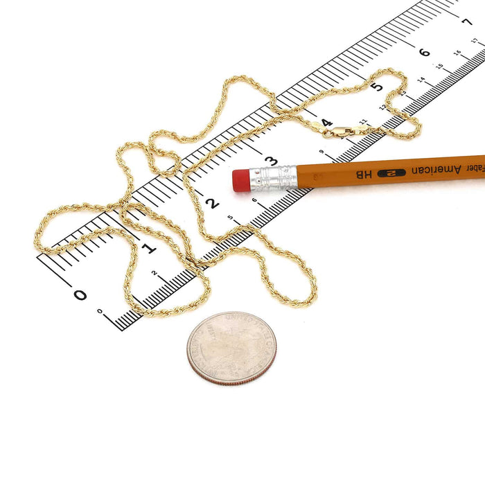 10K Yellow Gold 2.5mm Diamond-Cut Rope Chain (Solid Links) 16"-26"
