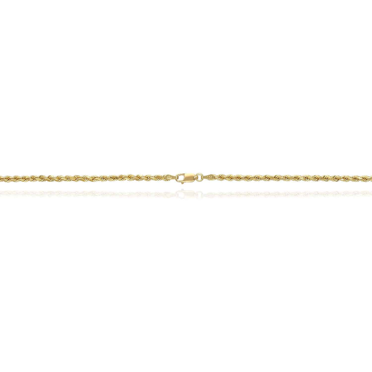 10K Yellow Gold 3mm Diamond-Cut Rope Chain (Solid Links) 18"-28"