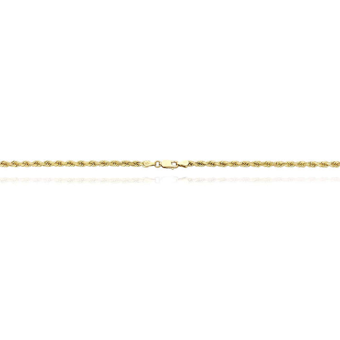 10K Yellow Gold 3.5mm Diamond-Cut Rope Chain (Solid Links) 18"-28"