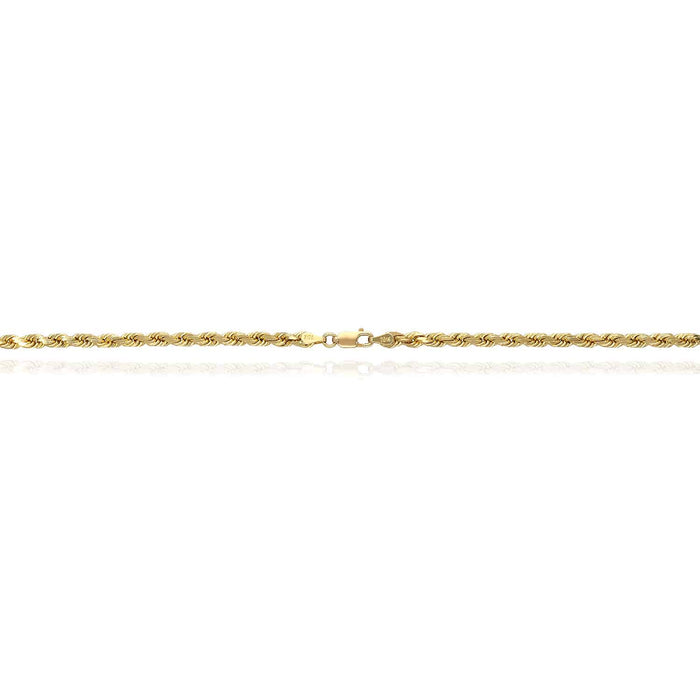 10K Yellow Gold 4mm Diamond-Cut Rope Chain (Solid Links) 18"-28"