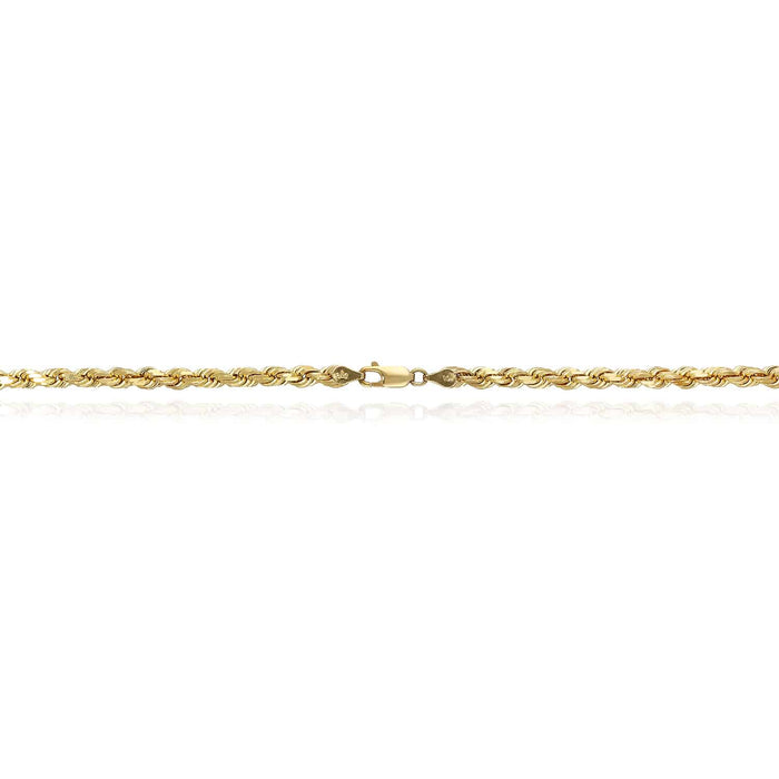 10K Yellow Gold 4.5mm Diamond-Cut Rope Chain (Solid Links) 18"-28"