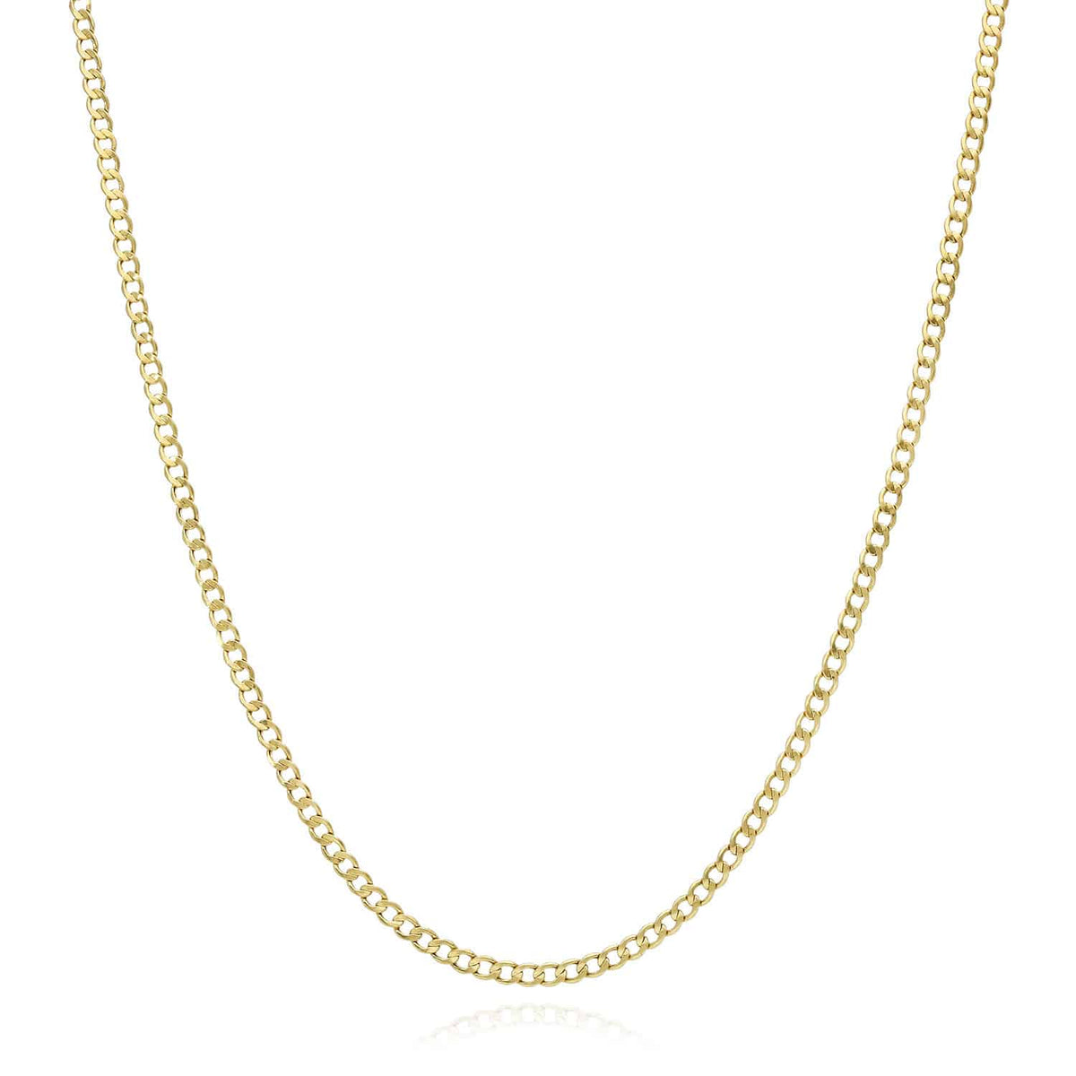 Kids 10K Yellow Gold 2mm Cuban Curb Chain (Hollow) 16"-20"