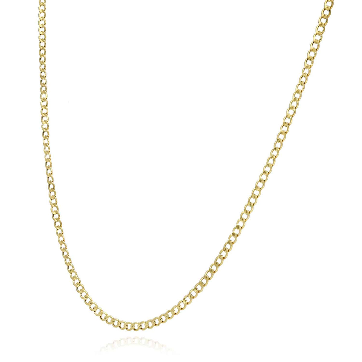 Kids 10K Yellow Gold 2mm Cuban Curb Chain (Hollow) 16"-20"