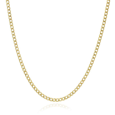 10K Yellow Gold 2.6mm Cuban Curb Chain (Hollow) 16"-26"