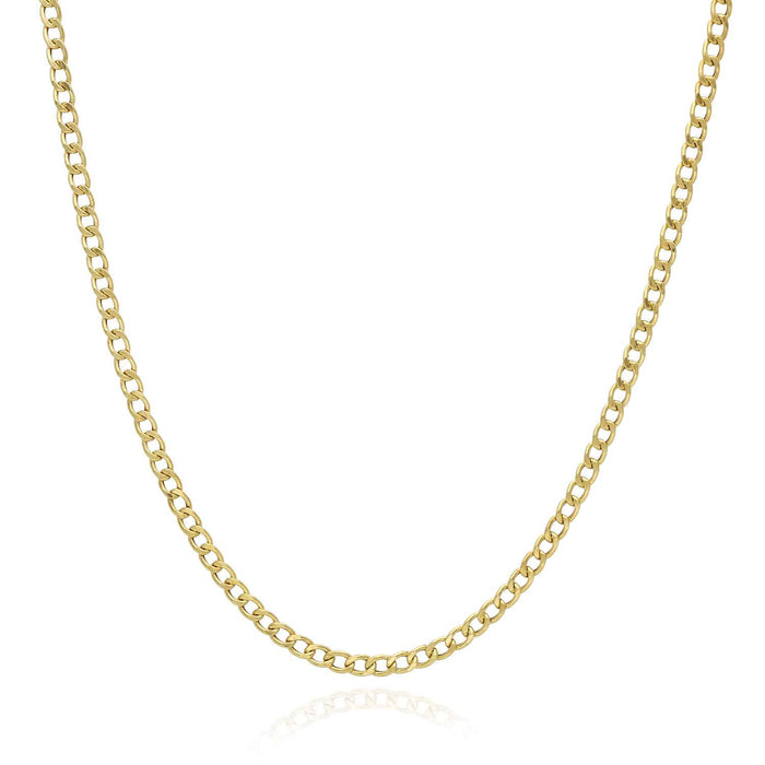 Kids 10K Yellow Gold 2.6mm Cuban Curb Chain (Hollow) 16"-20"
