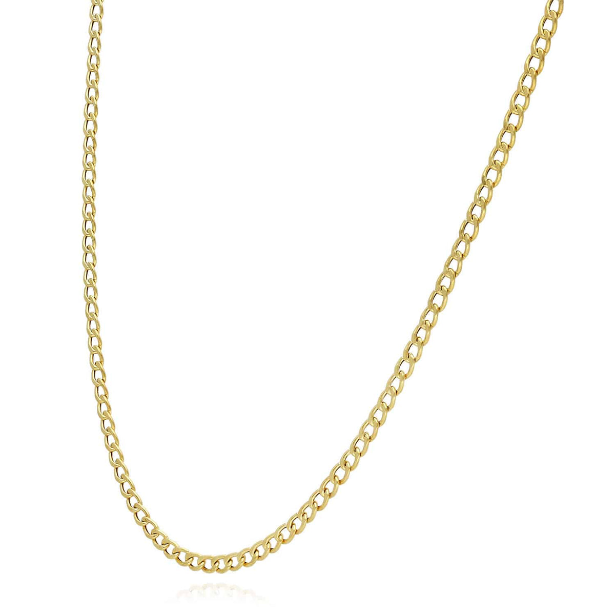 Kids 10K Yellow Gold 2.6mm Cuban Curb Chain (Hollow) 16"-20"