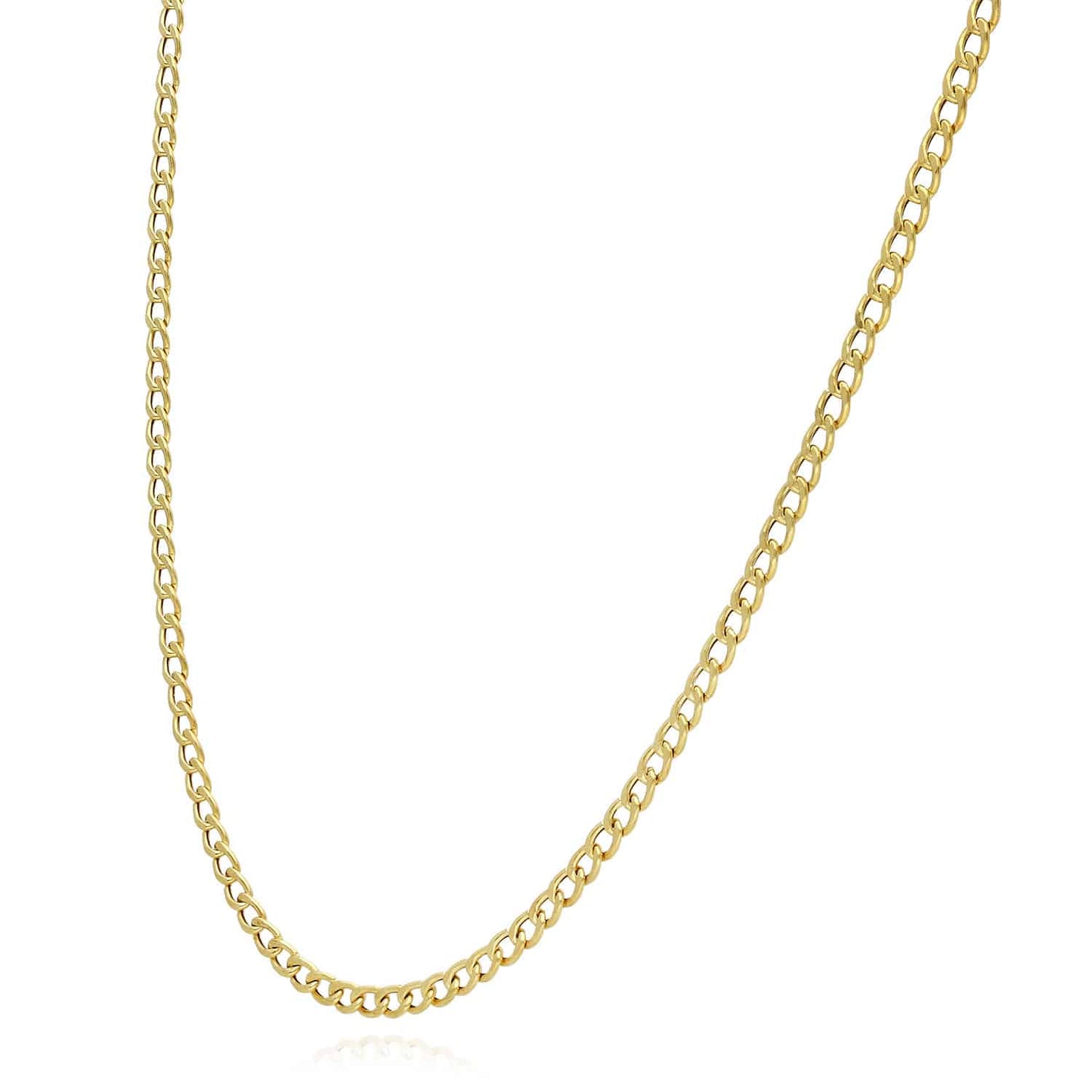 Kid's 10K Yellow Gold 2.6mm Hollow Cuban Curb  Chain 16" - 20"