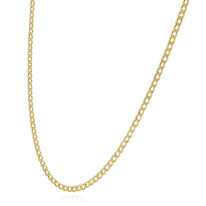 Kid's 10K Yellow Gold 2.6mm Hollow Cuban Curb  Chain 16" - 20"