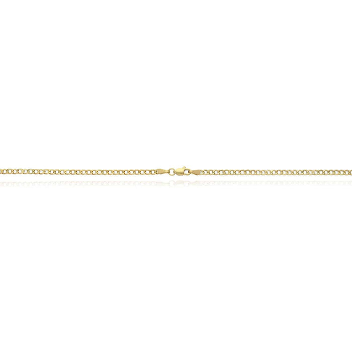 10K Yellow Gold 2.6mm Cuban Curb Chain (Hollow) 16"-26"