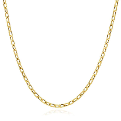 14K Yellow Gold 3mm Diamond-Cut Oval Cable Chain (Hollow) 20"-26"