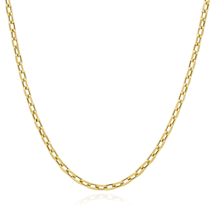 14K Yellow Gold 3mm Diamond-Cut Oval Cable Chain (Hollow) 20"-26"
