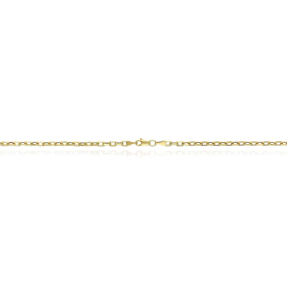 14K Yellow Gold 3mm Diamond-Cut Oval Cable Chain (Hollow) 20"-26"