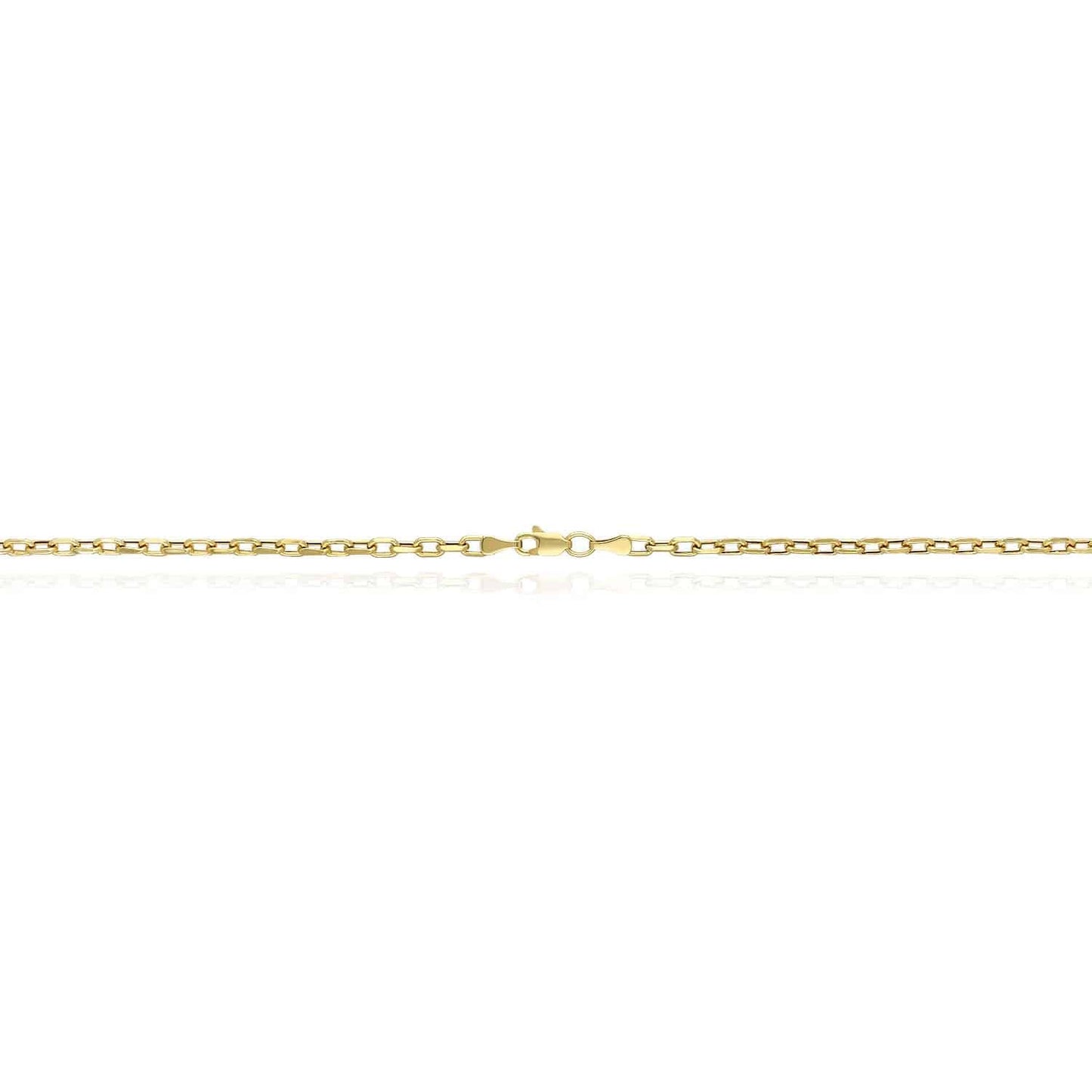 14K Yellow Gold 3mm Hollow Diamond Cut Oval Cable Chain 20" 22" 24" 26"