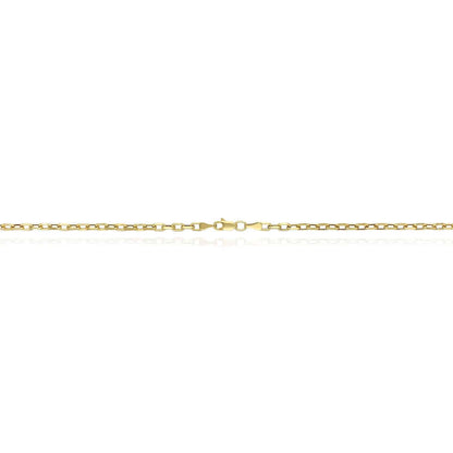 14K Yellow Gold 3mm Hollow Diamond Cut Oval Cable Chain 20" 22" 24" 26"