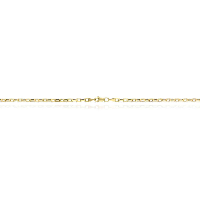 14K Yellow Gold 3mm Diamond-Cut Oval Cable Chain (Hollow) 20"-26"