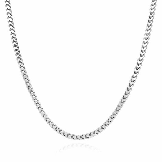 925 Sterling Silver 3mm Hollow Franco Chain Necklace 16"-30"