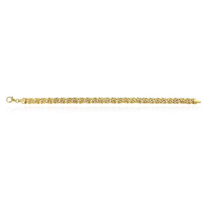 14K Yellow Gold 6mm Byzantine Bracelet (Hollow) 7.5"-8"