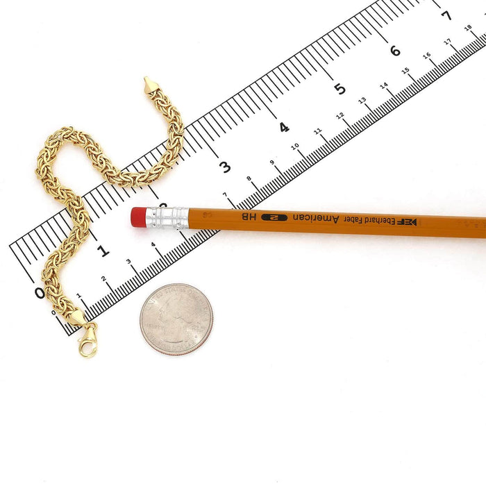 14K Yellow Gold 6mm Byzantine Bracelet (Hollow) 7.5"-8"