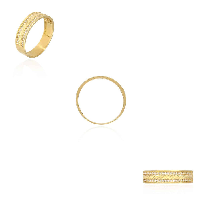 14K Gold 3CTW CZ Engagement Rings Wedding Band His & Hers Set