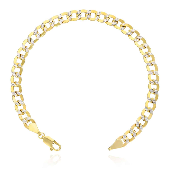 10K Yellow Gold Diamond-Cut 6mm Cuban Curb Bracelet (Hollow) 8"