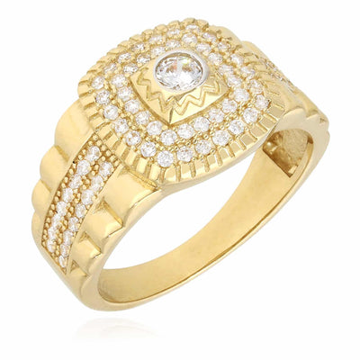 Solid 10K Gold Yellow CZ Jubilee Ring