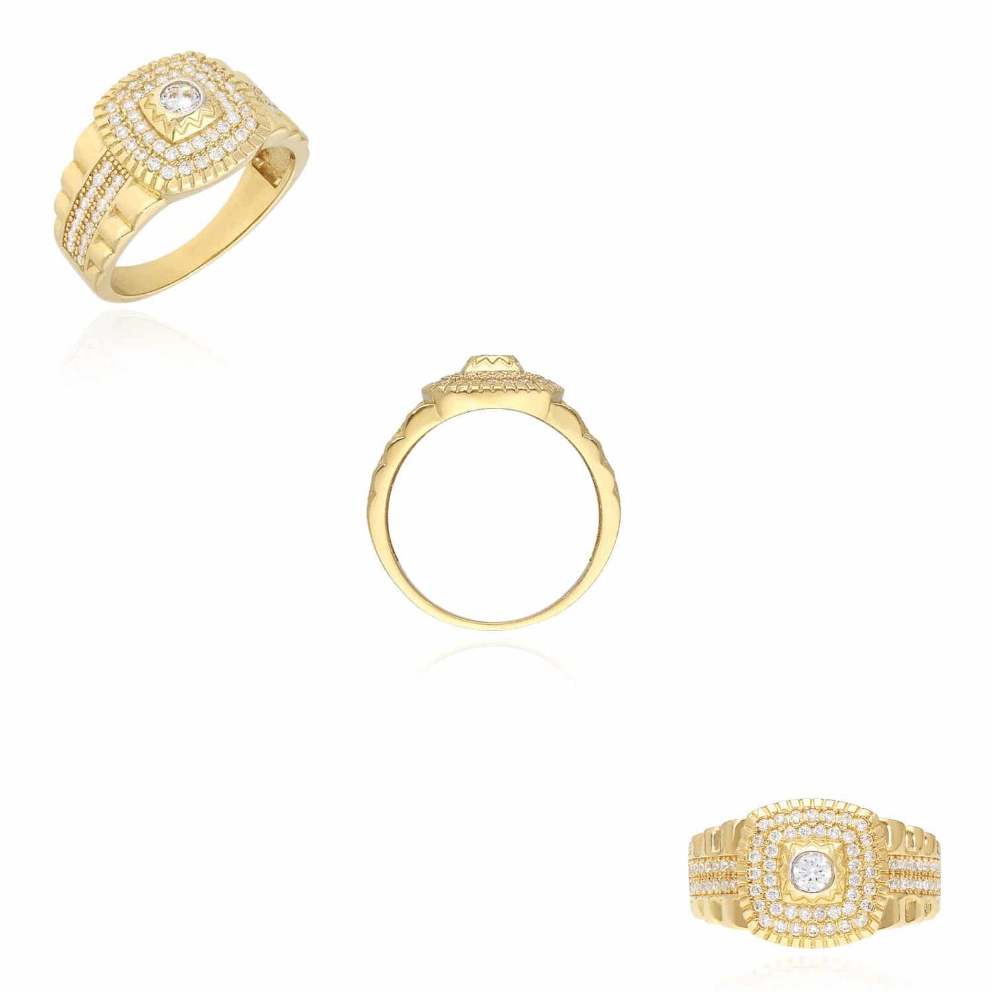 Solid 10K Gold Yellow CZ Jubilee Ring