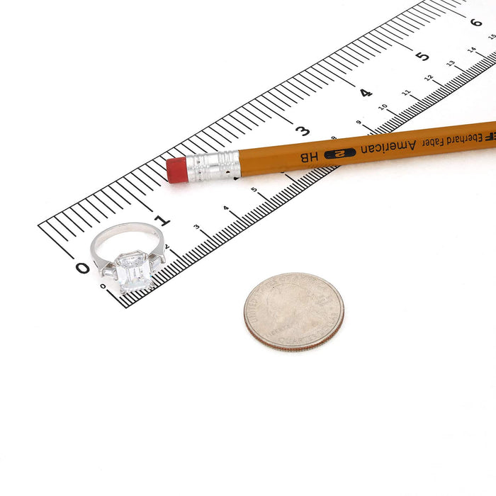 3.30CTW Radiant-Cut CZ 3-Stone 14K Gold White Engagement Ring