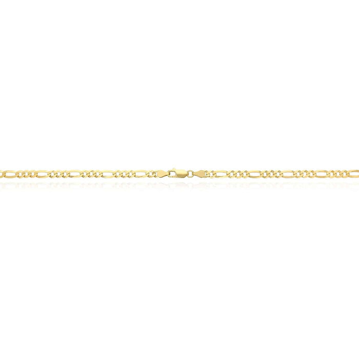 14K Yellow Gold Over Silver 4.5mm Figaro Chain (Solid Links) 16"-24"