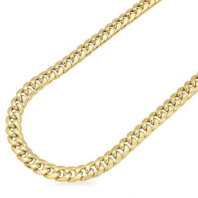 14K Yellow Gold 6mm Miami Cuban Box Lock Chain Necklace 22-34"