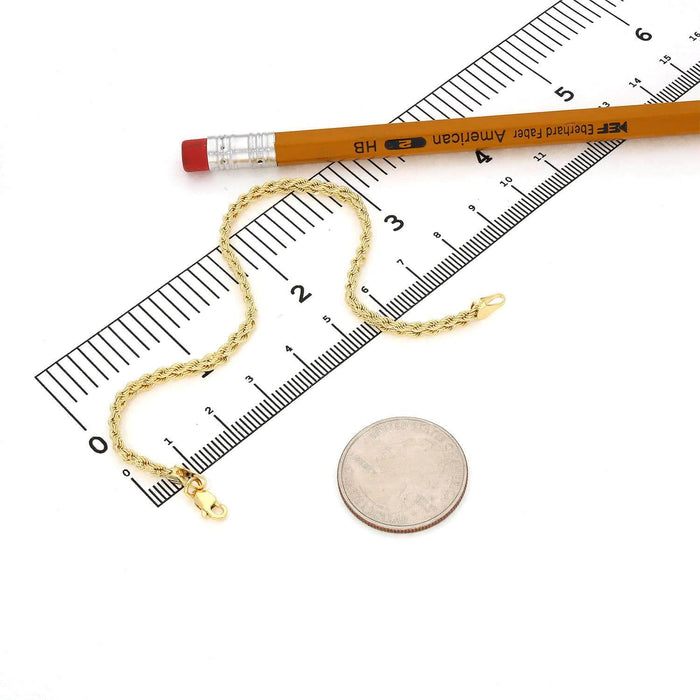 14K Yellow Gold 3.7mm Braided Bracelet (Hollow) 7.5"