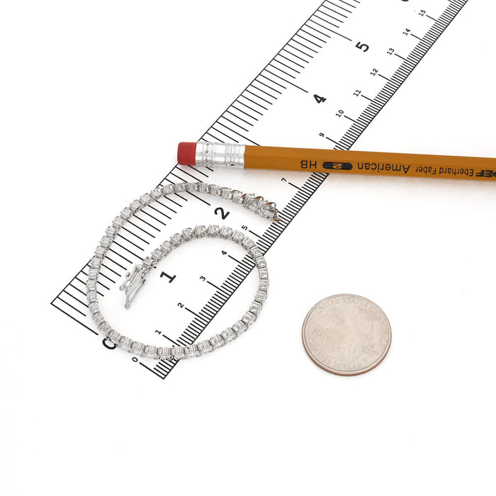 14K Yellow Gold 5.5CT CZ Round S-Link Tennis Bracelet 7.5"