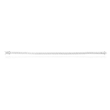 5.5CT Round CZ 14K Gold Yellow White S-Link Tennis Bracelet 7.5"