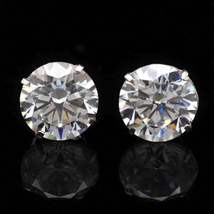 14K White Gold 2.50Ct Round CZ Screw Back Stud Earrings 7mm