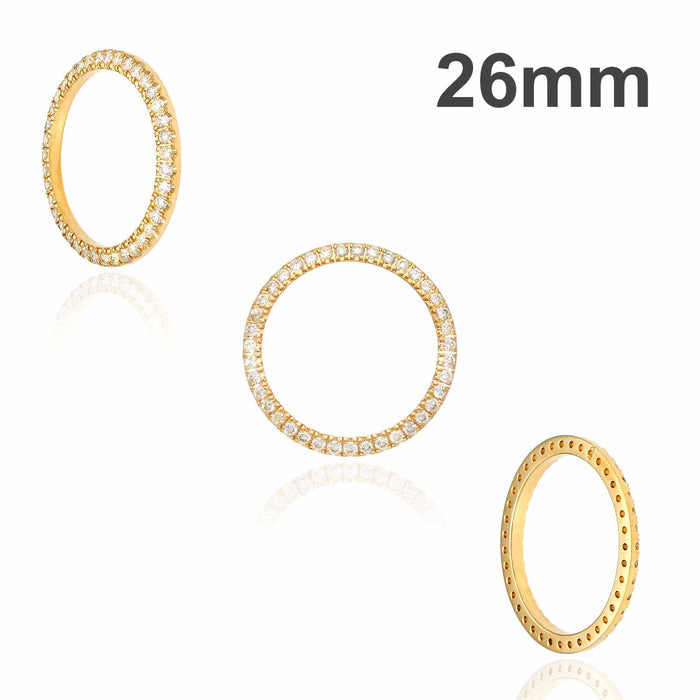 Natural Diamond 10K Yellow Gold Bezel Rolex Datejust Watch 26mm 31mm 34mm 36mm - WJD Exclusives