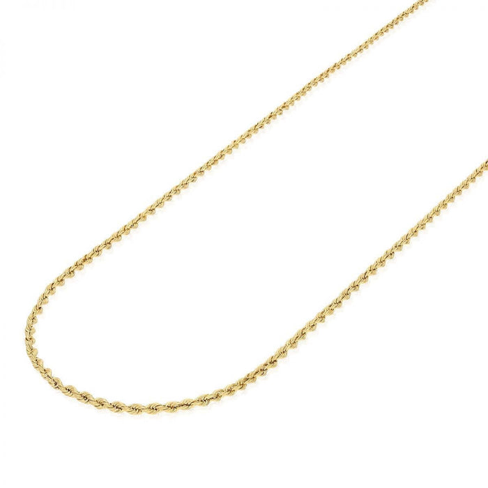 Real 10K Gold 1.8mm-9mm Rope Chain (Hollow) 16"-30"