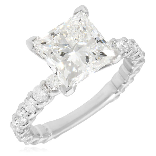 3.04TCW Lab-Grown Radiant-Cut Diamonds 14k White Gold Engagement Ring