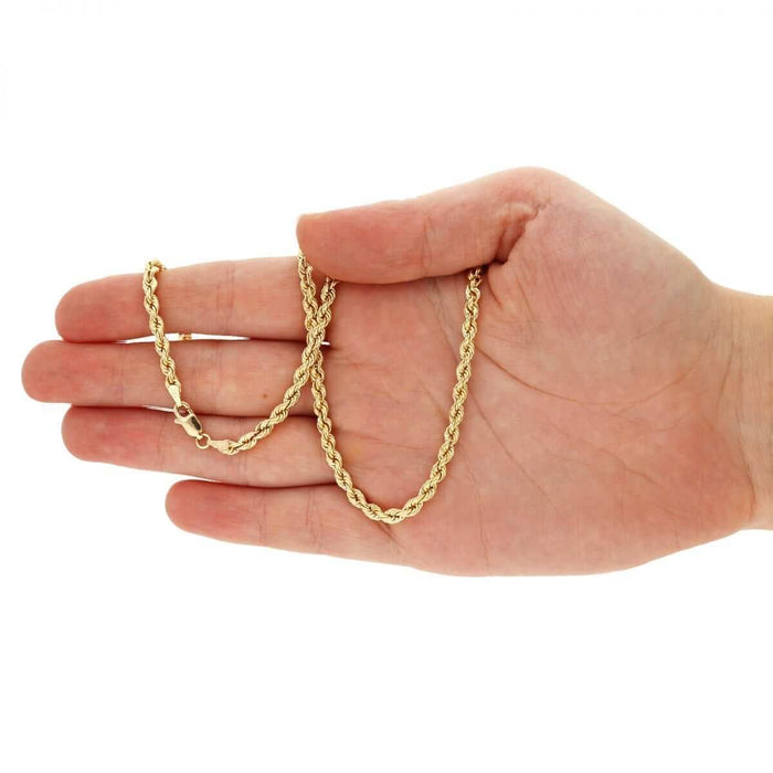 14k Yellow Gold 1.8mm-8mm Rope Chain (Hollow) 16"-30"